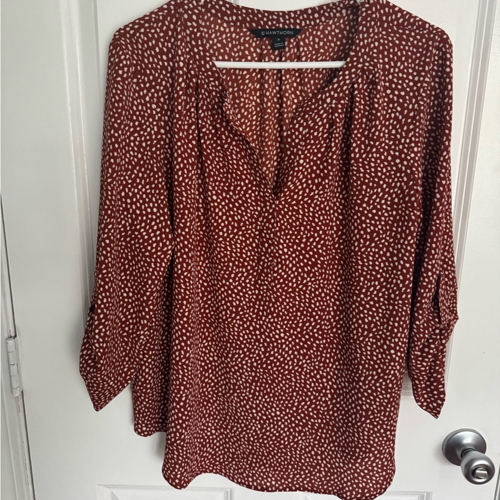 Women's Red Polka Dot Blouse